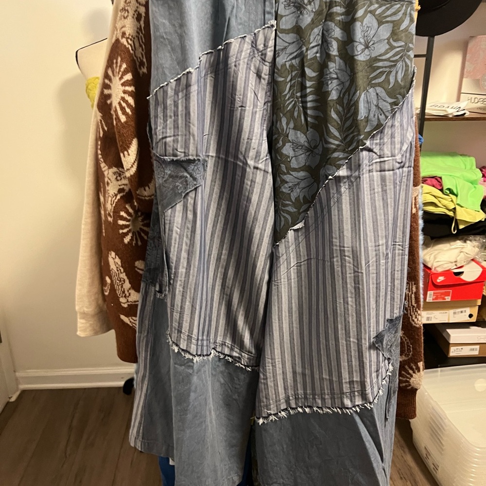 POL Blue Patchwork Wide-Leg Women’s Jeans - Picture 3 of 4